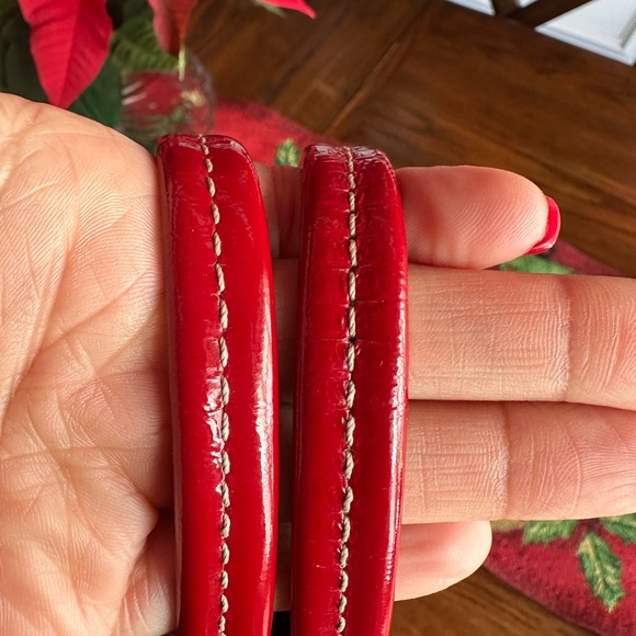 Coach - Red Patent Leather Satchel - Picture 3 of 12